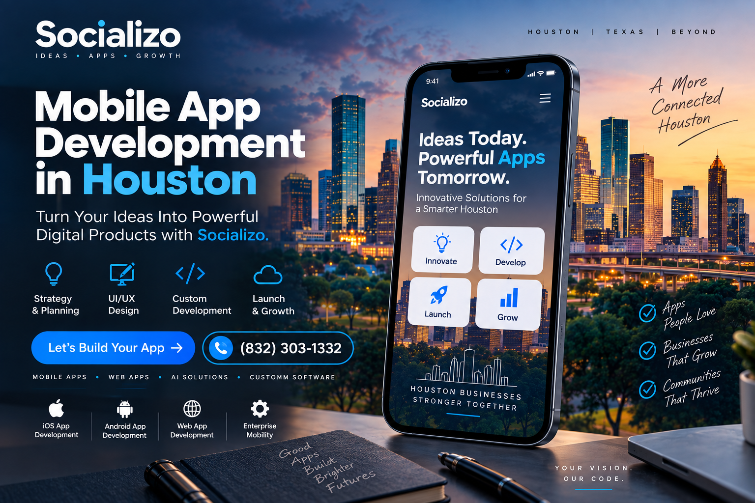 Mobile App Development Houston | App Development Company | Socializo